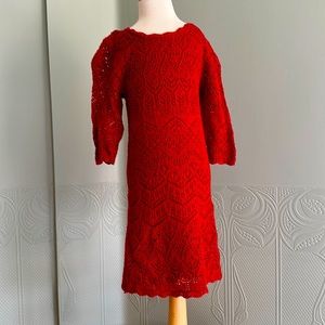 Cat & Jack Sparkly Red Lace Dress, Size M7/8; Christmas Dress
